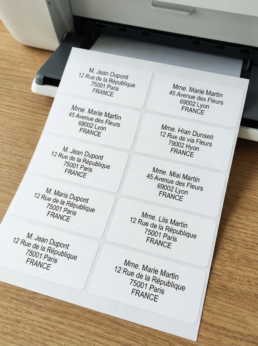 Planches Étiquettes Adresse Imprimables