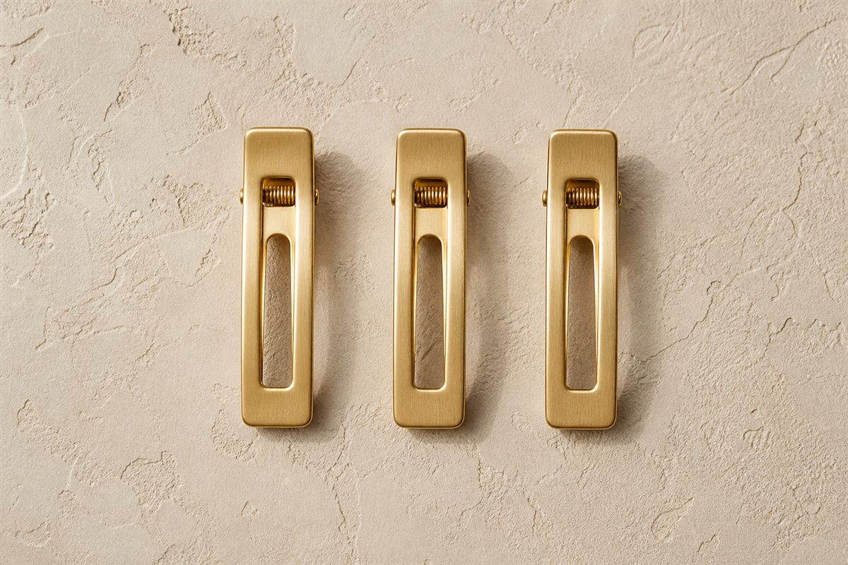 Iconic Trio de Mini Barrettes Dorées No.11