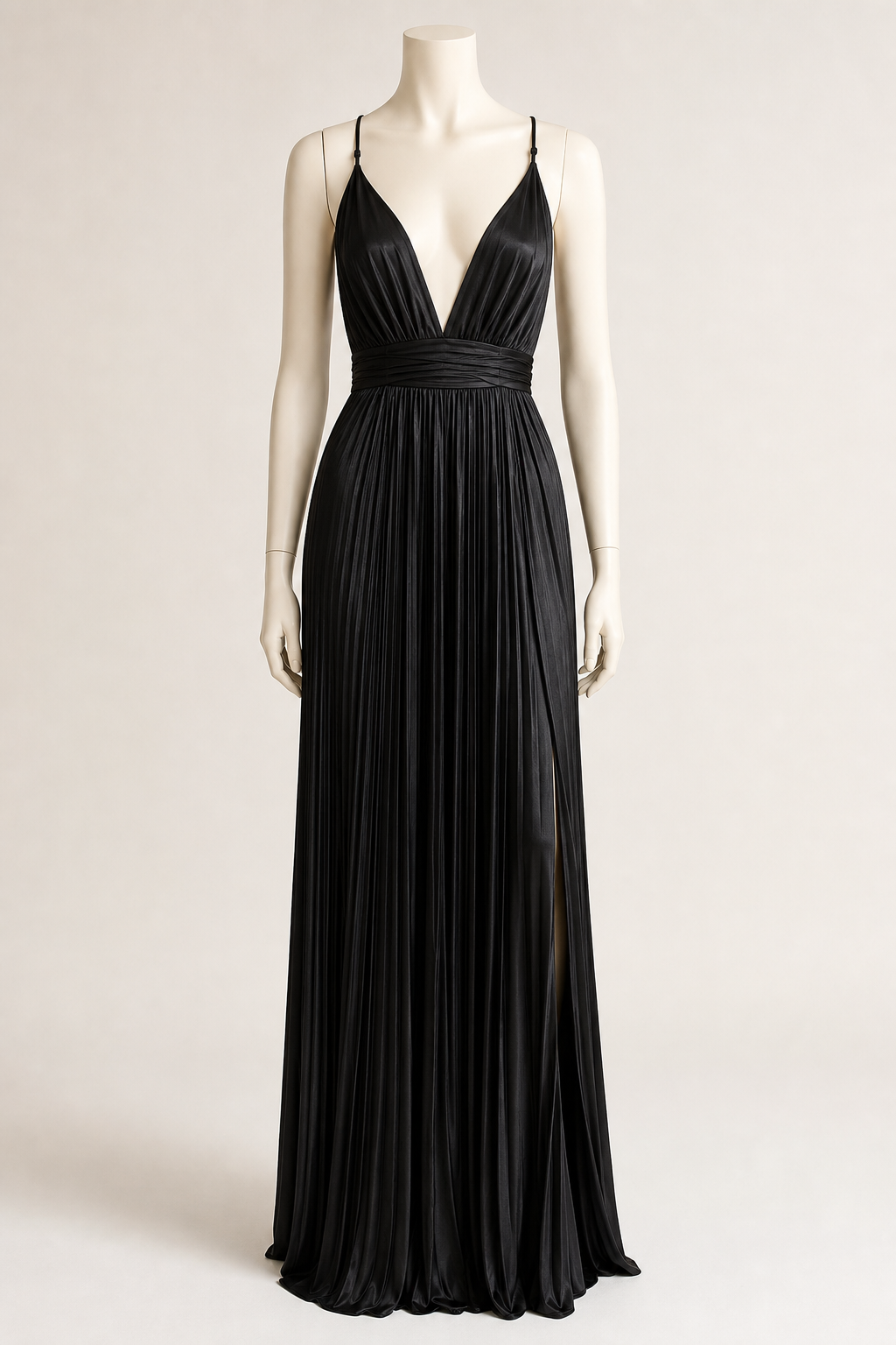 Iconic Long Pleated Satin Dress Limited Edition